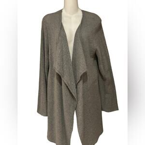 Piko Women's Size Large Lightweight Gray Waterfall Cardigan Sweater